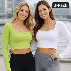 NWT 2-Pack 90-Degree by Reflex Crop Size Small Tops